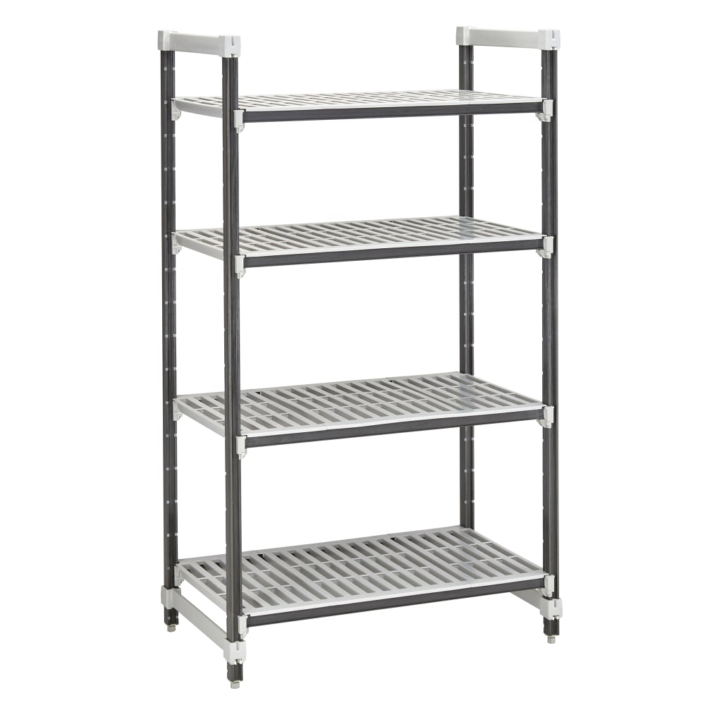 144-EXU243684V4480 36" NSF 4-Tier Heavy-Duty Plastic Shelving Unit - Camshelving® Elements X...