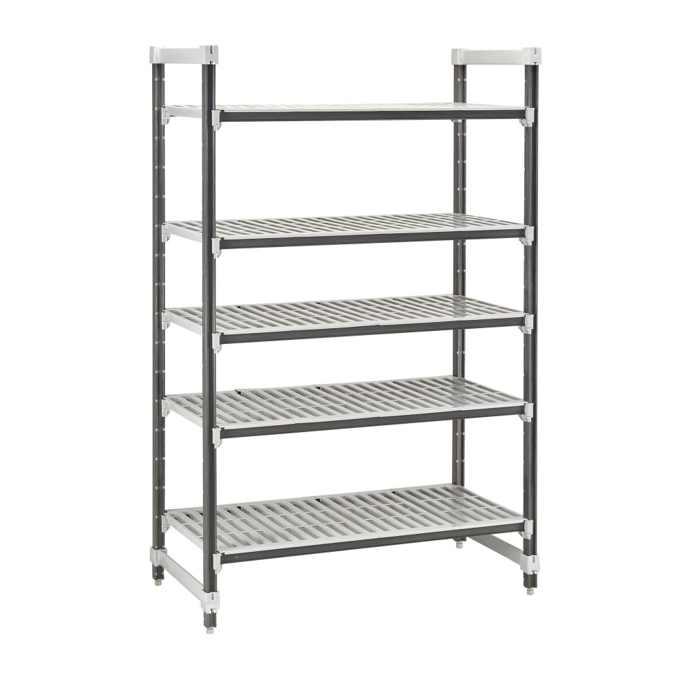 144-EXU244272V5480 42" NSF 5-Tier Heavy-Duty Plastic Shelving Unit - Camshelving® Elements X...