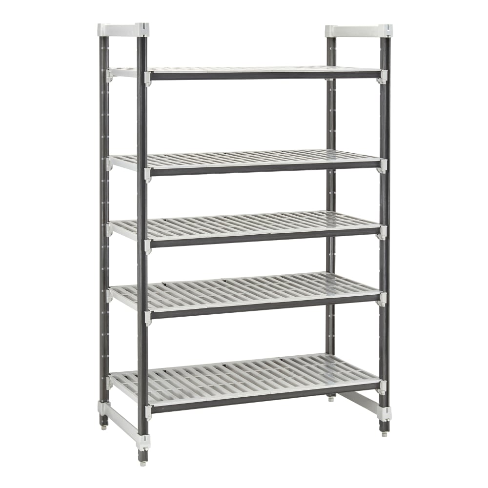 144-EXU244884V5480 48" NSF 5-Tier Heavy-Duty Plastic Shelving Unit - Camshelving® Elements X...