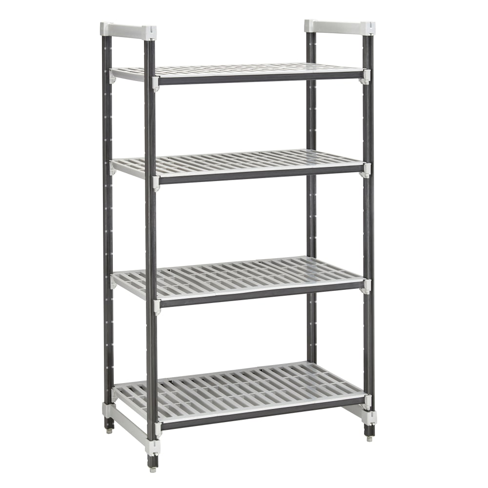 144-EXU245484V4480 54" NSF 4-Tier Heavy-Duty Plastic Shelving Unit - Camshelving® Elements X...
