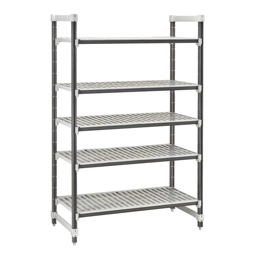 144-EXU245472V5480 54" NSF 5-Tier Heavy-Duty Plastic Shelving Unit - Camshelving® Elements X...