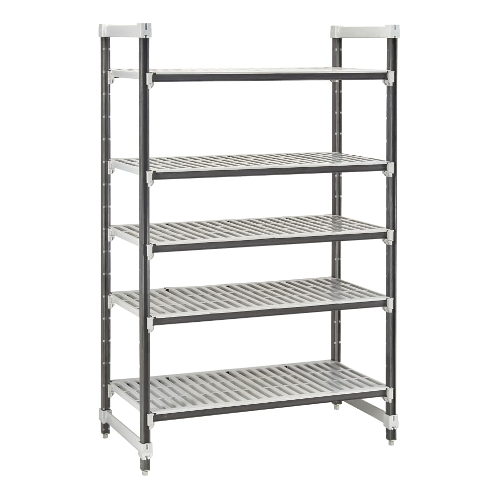 144-EXU246072V5480 60" NSF 5-Tier Heavy-Duty Plastic Shelving Unit - Camshelving® Elements X...