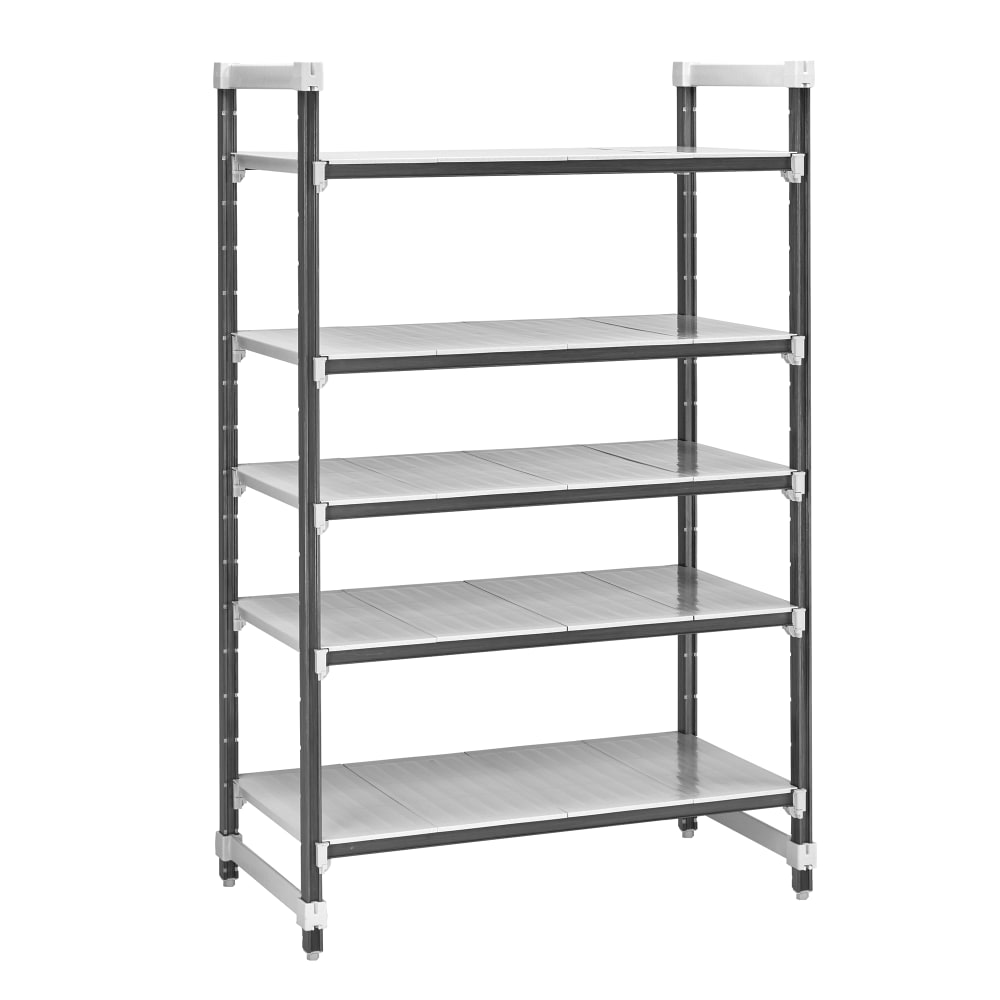 144-EXU244884S5480 48" NSF 5-Tier Heavy-Duty Plastic Shelving Unit - Camshelving® Elements X...