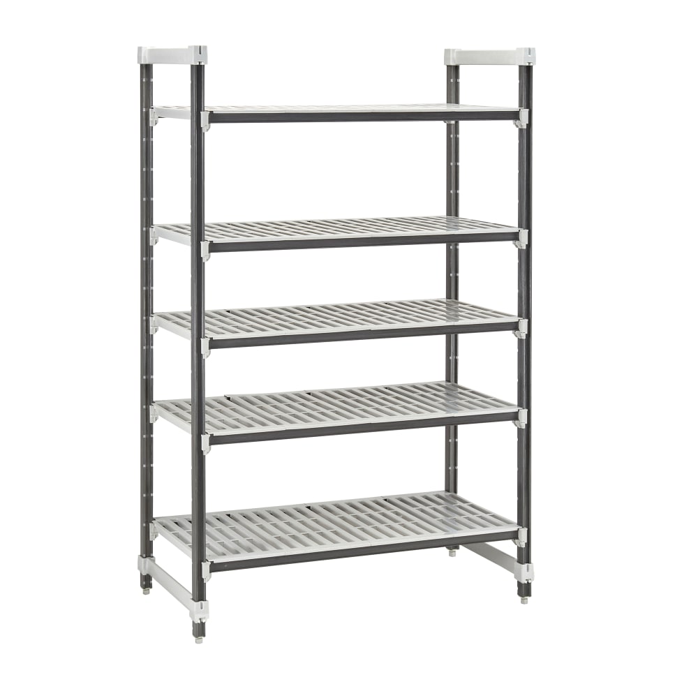 144-EXU245484V5480 54" NSF 5-Tier Heavy-Duty Plastic Shelving Unit - Camshelving® Elements X...