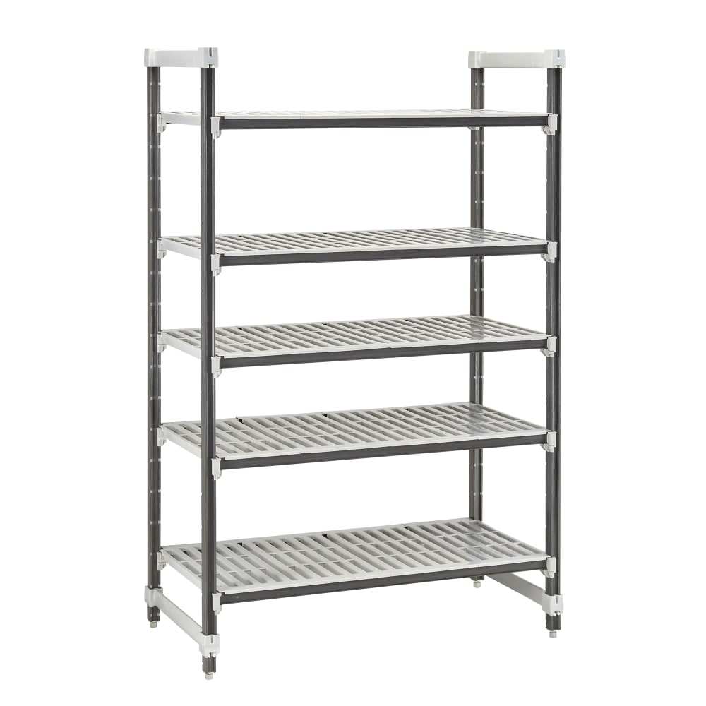 144-EXU247272V5480 72" NSF 5-Tier Heavy-Duty Plastic Shelving Unit - Camshelving® Elements X...