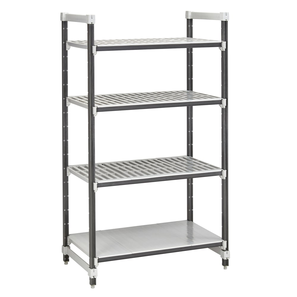 144-EXU244864VS4480 48" NSF 4-Tier Heavy-Duty Plastic Shelving Unit - Camshelving® Elements...