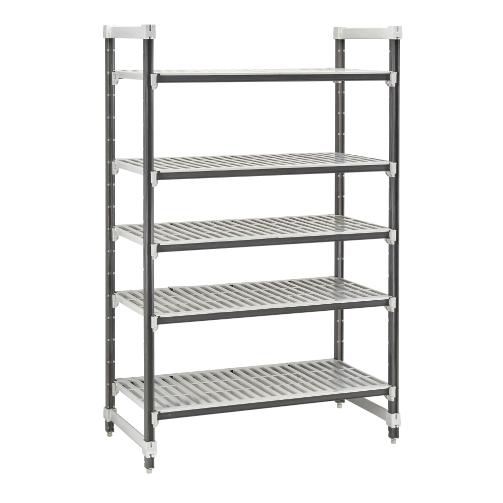 144-EXU247284V5480 72" NSF 5-Tier Heavy-Duty Plastic Shelving Unit - Camshelving® Elements X...