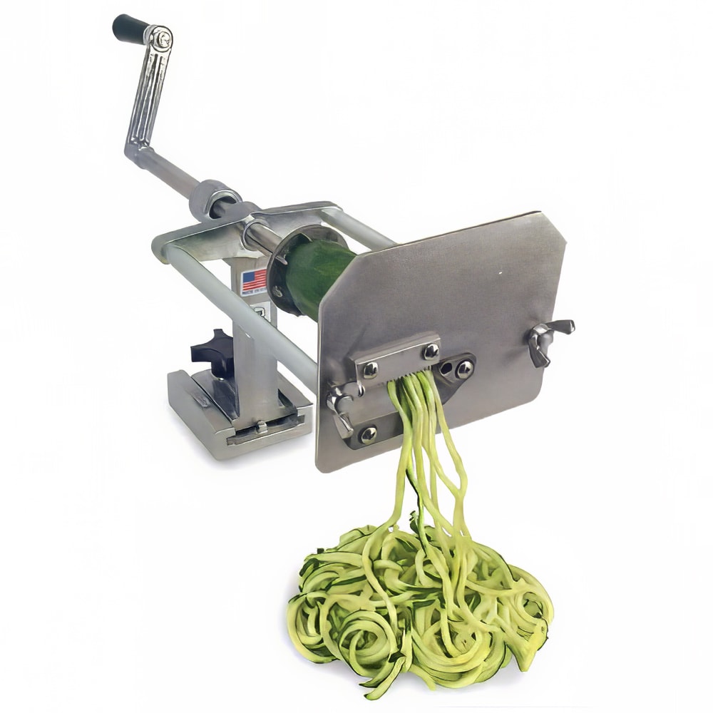 128-55050ANP Aluminum Spiral Food Slicer, 9/64" Blade, Vegetables, Manual
