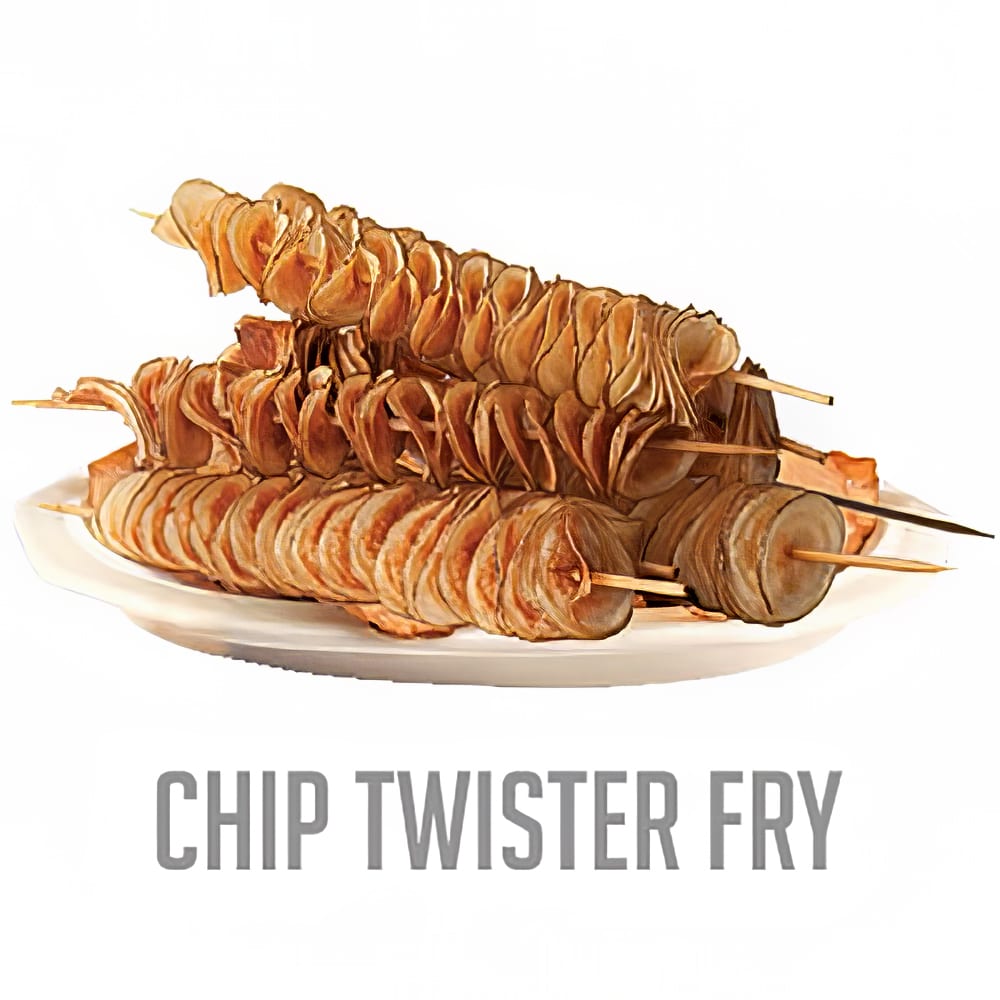 128-55050ANCT Manual Spiral Fry Chip Twister Kutter w/ Preset Drive Depth & Screw Drive, Stra...