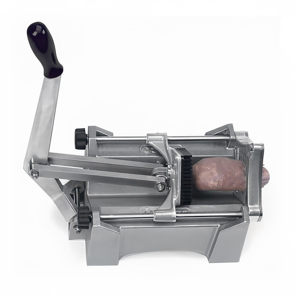 128-56450A3 Extra Large Potato Cutter w/ 1/2" Square Cut & Polymer Push Block, Aluminum