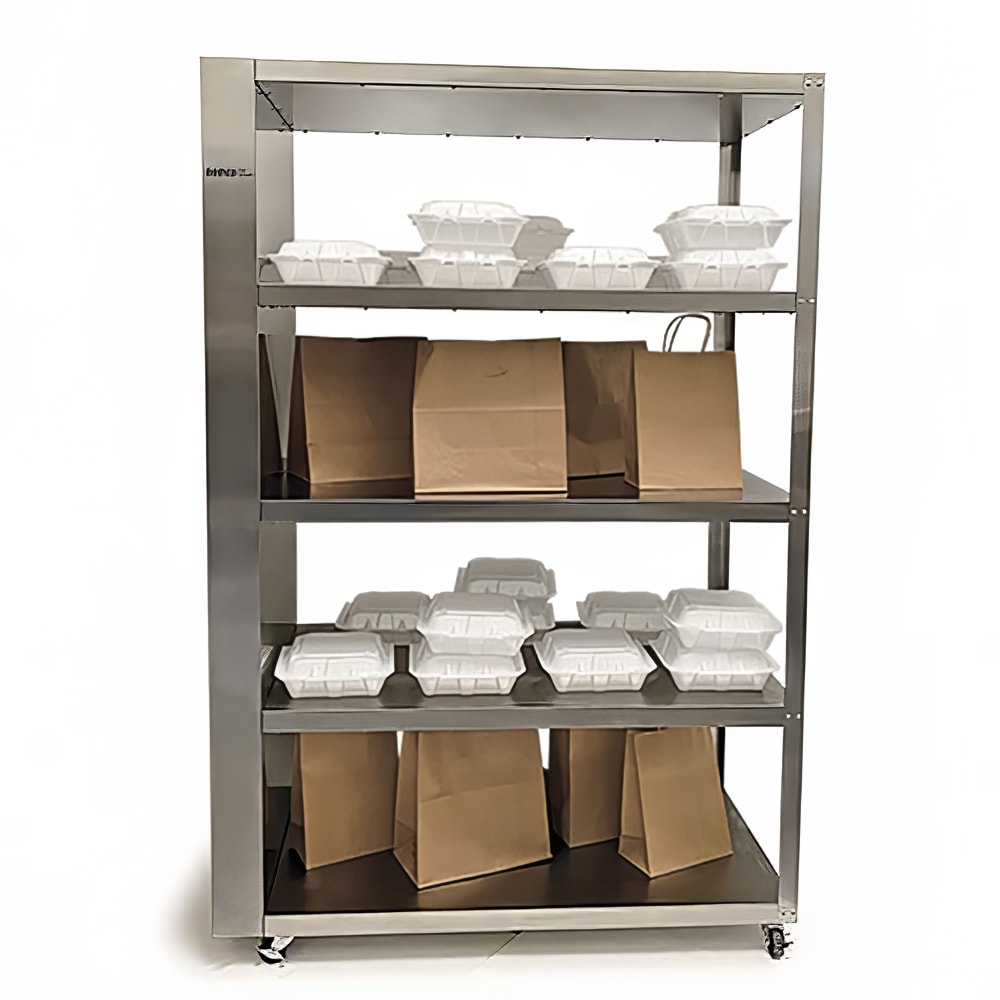128-63034 41 3/8" Self Service Unheated To Go Shelf - (4) Shelves, Stainless Steel