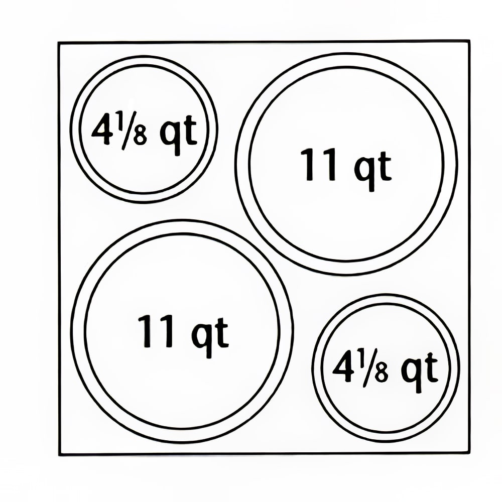 128-67410 Adapter Plate w/ (2)4 1/8 qt & (2)11 qt Inset Holes For Model 6060A