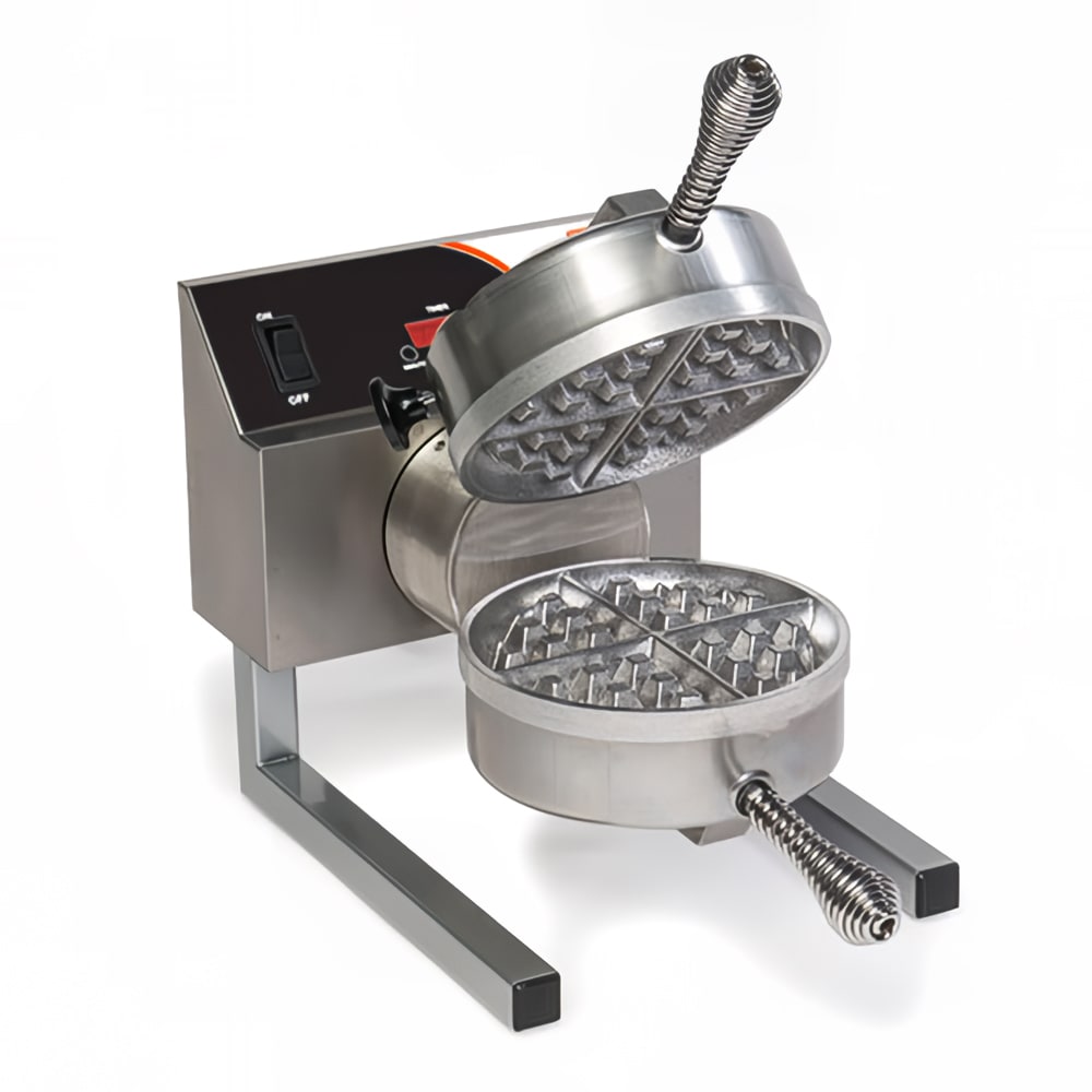 128-7020240 Single Classic Belgian Waffle Maker w/ Removable Cast Aluminum Grids, 980W