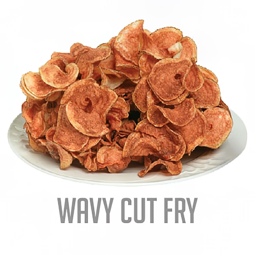 128-N55050ANWR Manual Wavy Ribbon Fry Cutter w/ Preset Drive Depth & Easy Action Screw Drive