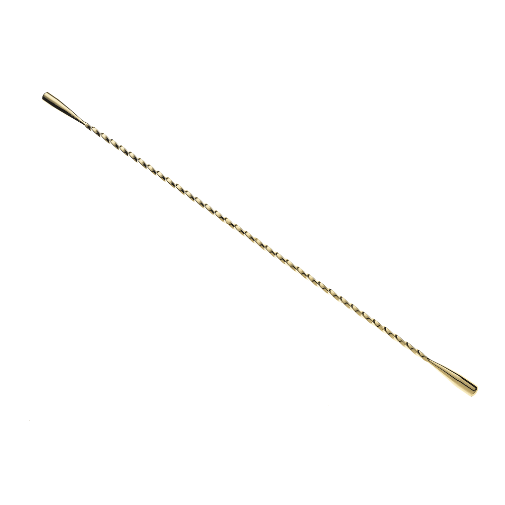 132-M37020GD 13 3/16" Double Teardrop End Cocktail Stirrer, Gold