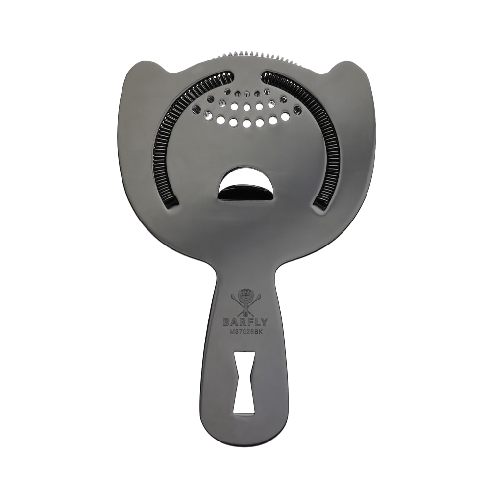 132-M37026BK 2 Prong Bar Strainer - Stainless Steel, Gun Metal Black
