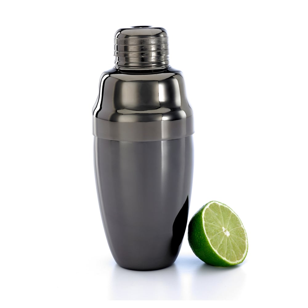 132-M37038BK 18 oz Stainless Steel Cocktail Shaker Set, Gun Metal Black