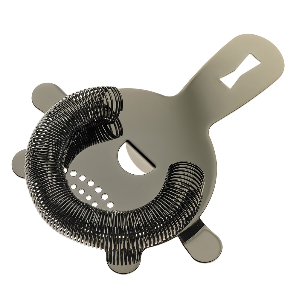 132-M37071BK 4 Prong Bar Strainer - Stainless Steel, Gun Metal Black