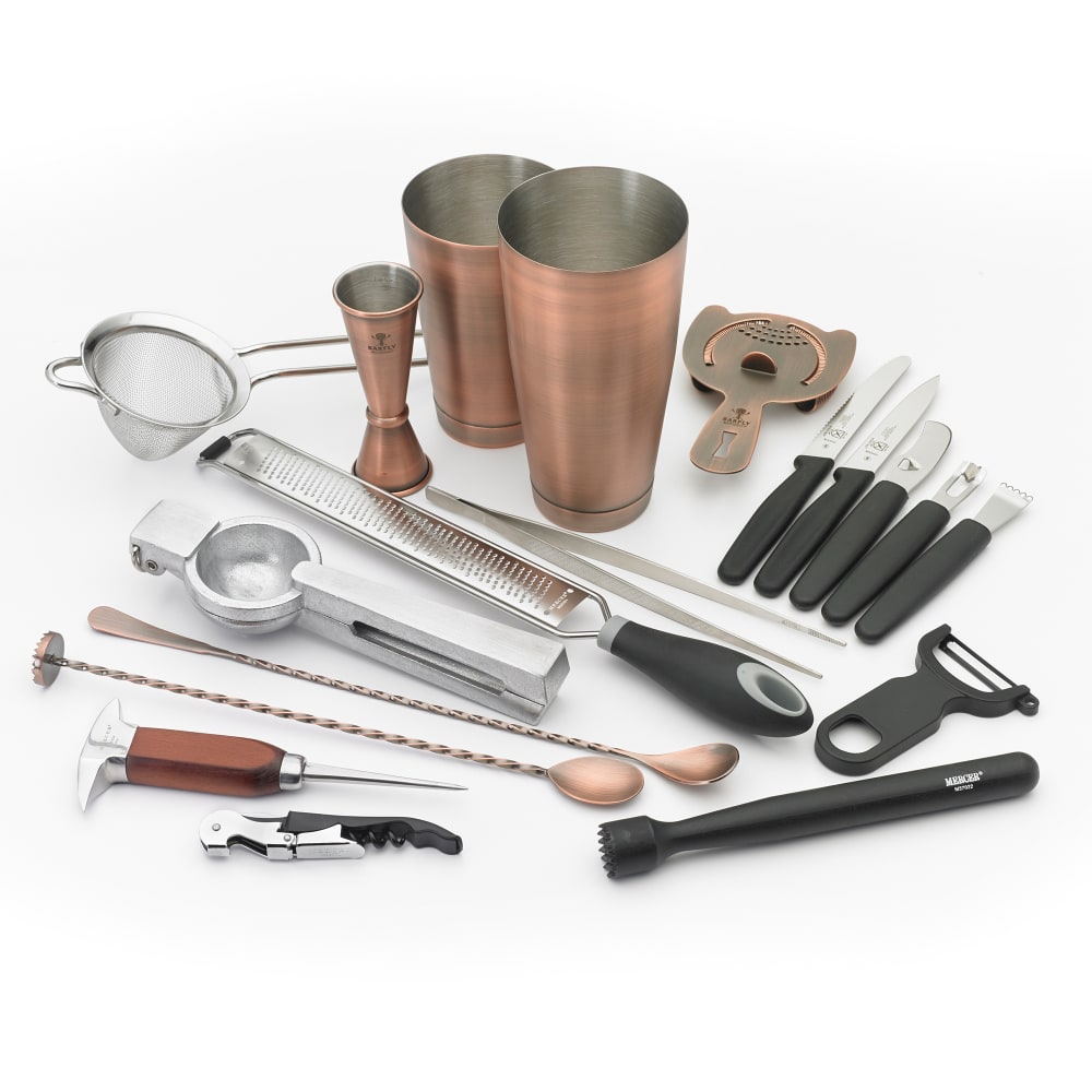 132-M37102ACP 18-Piece Cocktail Shaker Set - Antique Copper