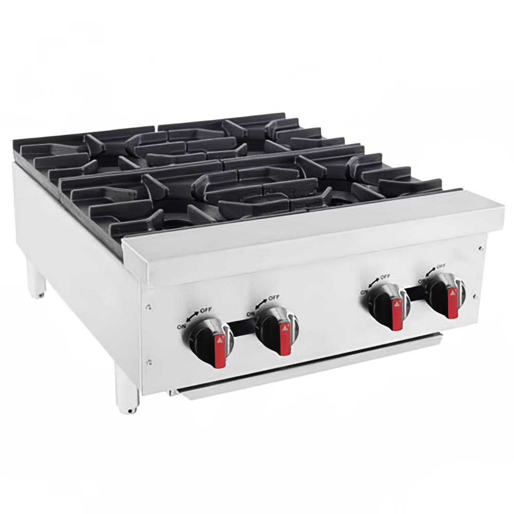 012-BAFA4M24 24" Gas Hotplate w/ (4) Burners & Manual Controls, Natural Gas
