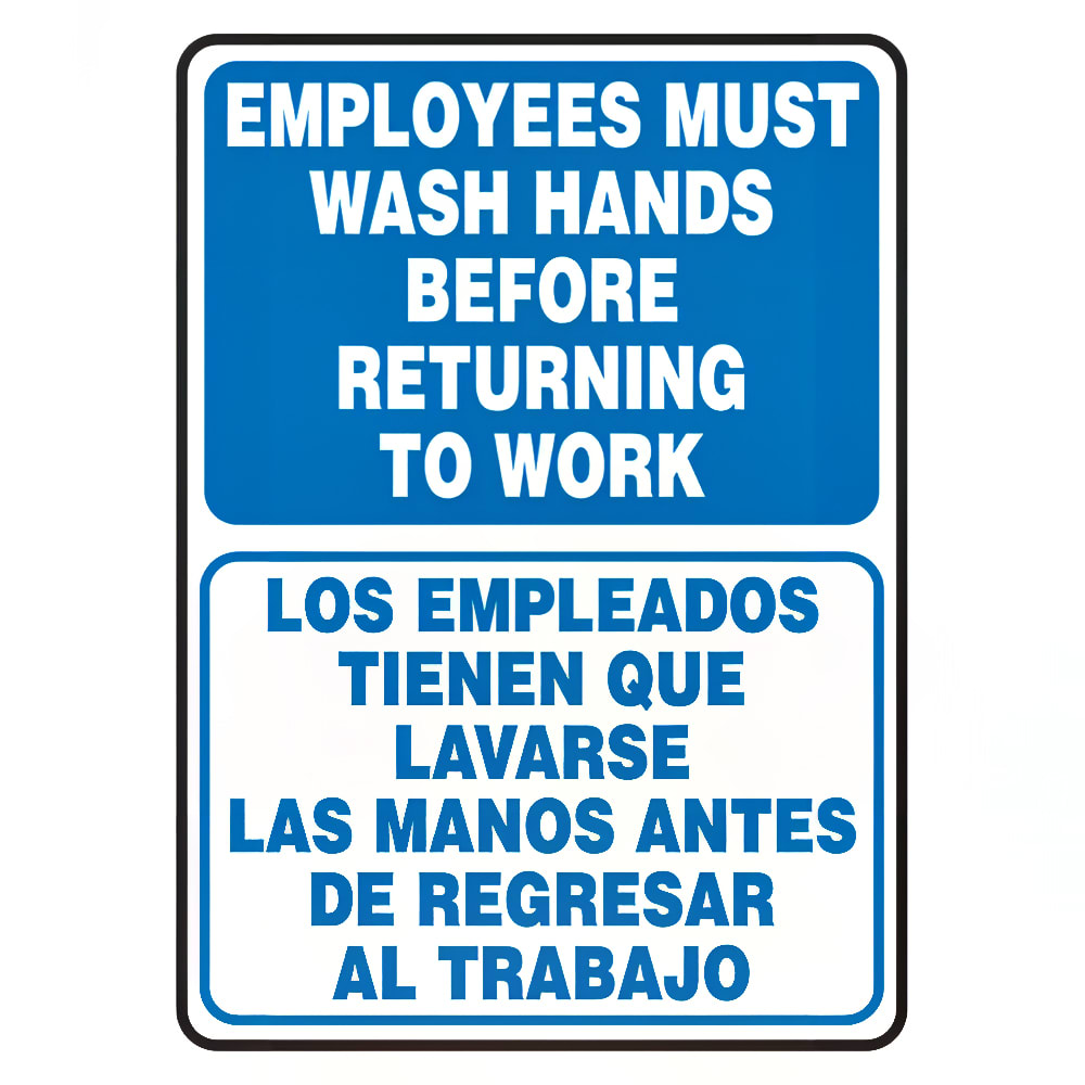 Accuform Signs SBMRST579XT Bilingual Hand Washing Sign - 14" X 10", Dura-Plastic™