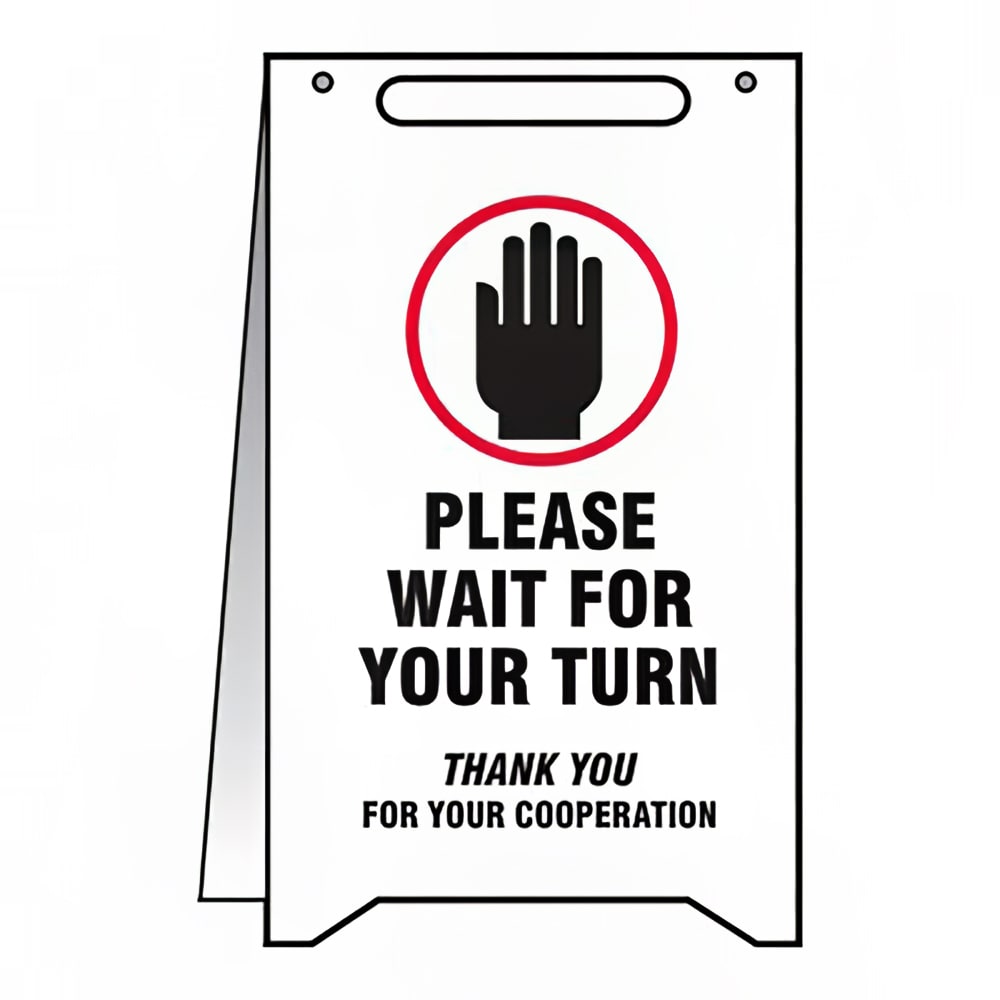 Accuform Signs PFR119 "Please Wait for Your Turn" Folding Safety Sign - 20" x 12", Plastic