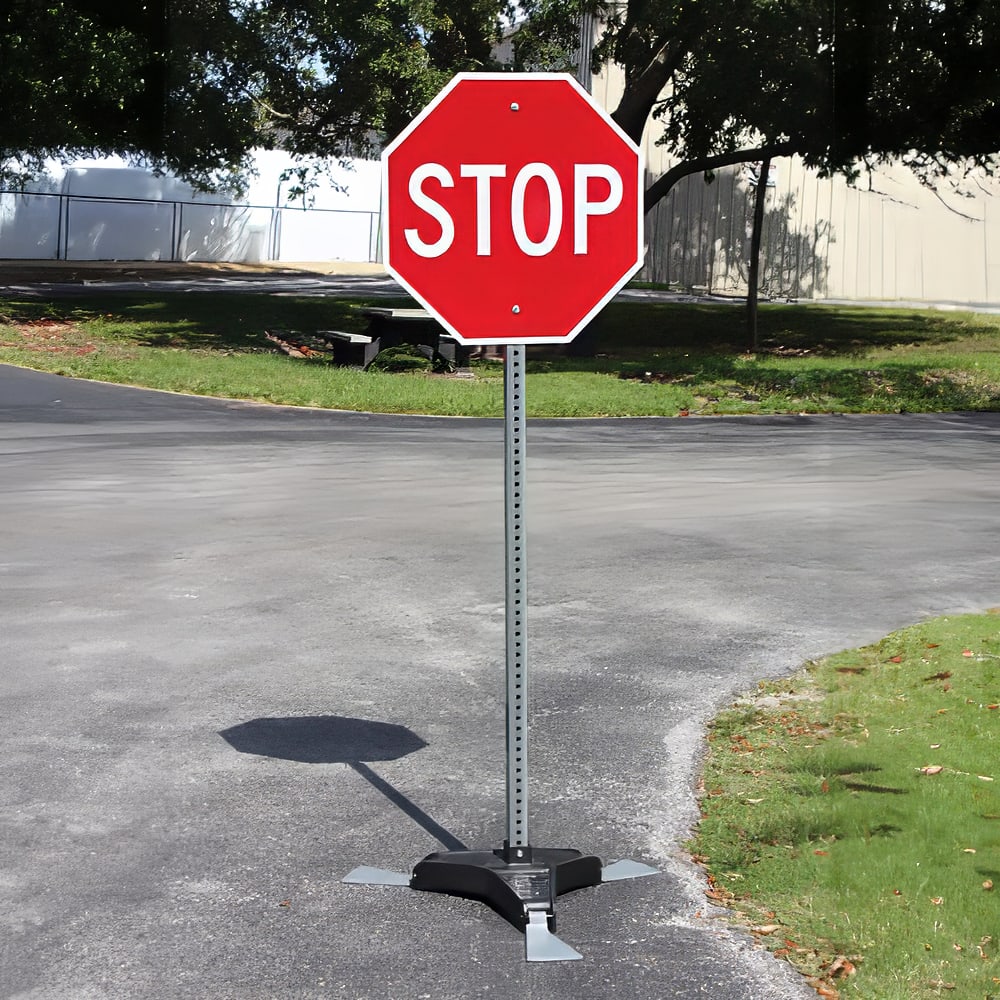 Accuform Signs HSP820 Blockade Versatile Sign Stand w/ 6 ft Steel Post & Cast Iron Base