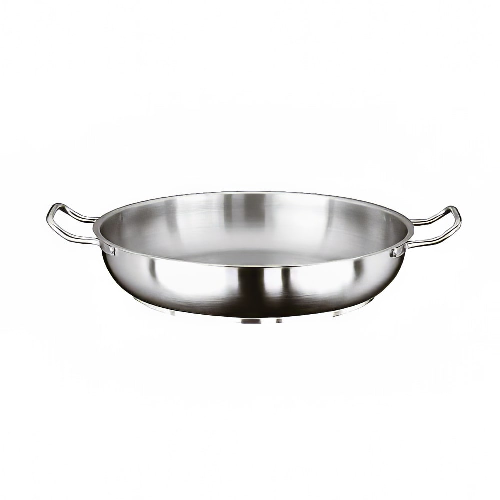 095-1111524 9 1/2" Aluminum/Stainless Steel Paella Pan
