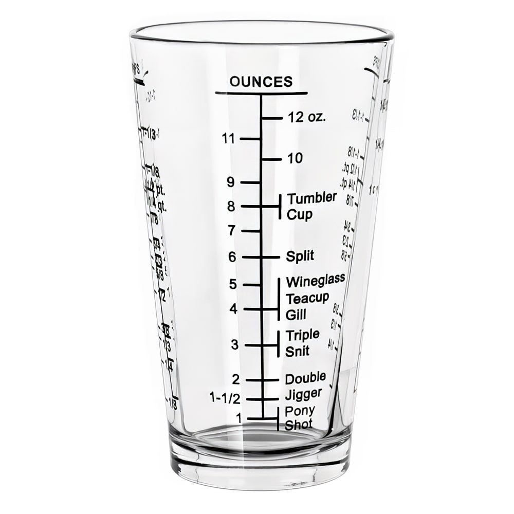 Libbey 16391918m 16 Oz Duratuff Mixing Glass Capacity Markings On Sides 