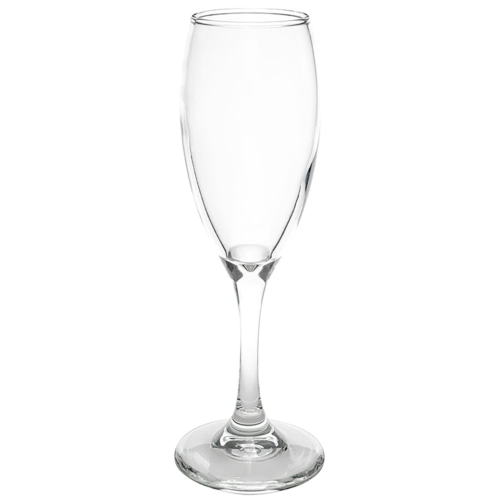 634-3996 5 3/4 oz Teardrop Champagne Flute Glass - Safedge Rim & Foot Guarantee