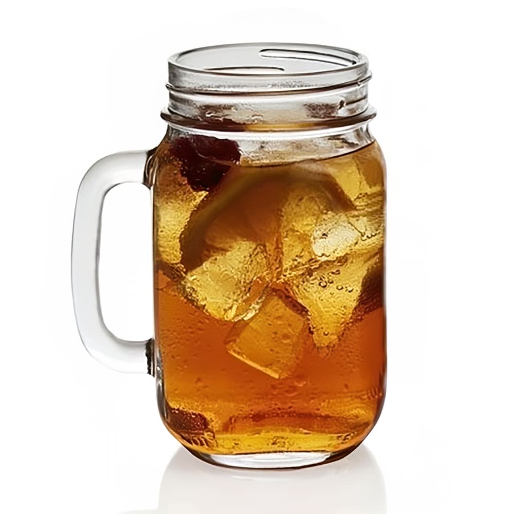 Libbey Country Fair 4-Piece Drinking Jar with Handle, 16.5-Ounce, Clear