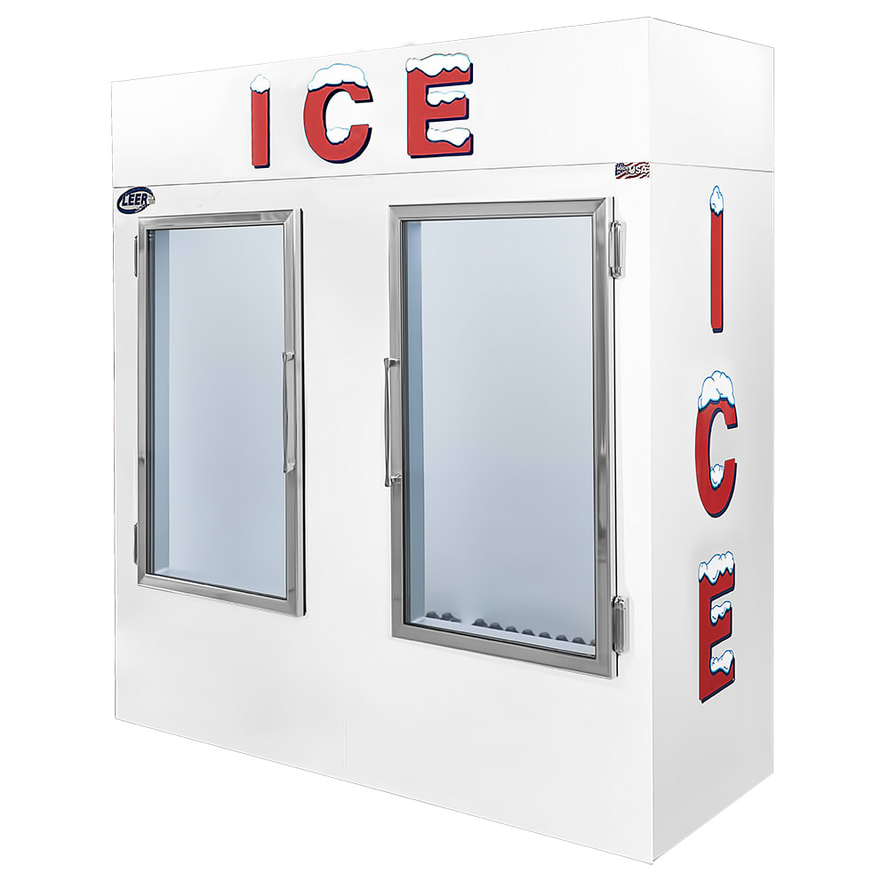 Leer, Inc. 64AG-R290 (3604401) 64" Indoor Ice Merchandiser w/ (130) 10 lb Bag Capacity - Glass Doors, 115v