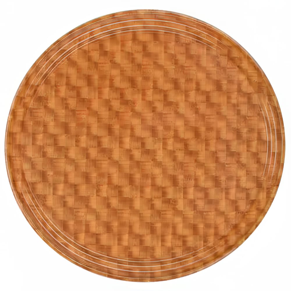 144-1000302 10" Round Serving Camtray - Fiberglass, Light Basket Weave