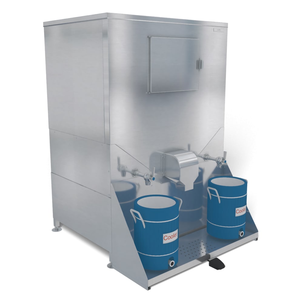 Kloppenberg DISP-1000-IND-TF Floor Model Cube Ice & Water Dispenser - 1078 lb Storage, Bucket Fill, 110v