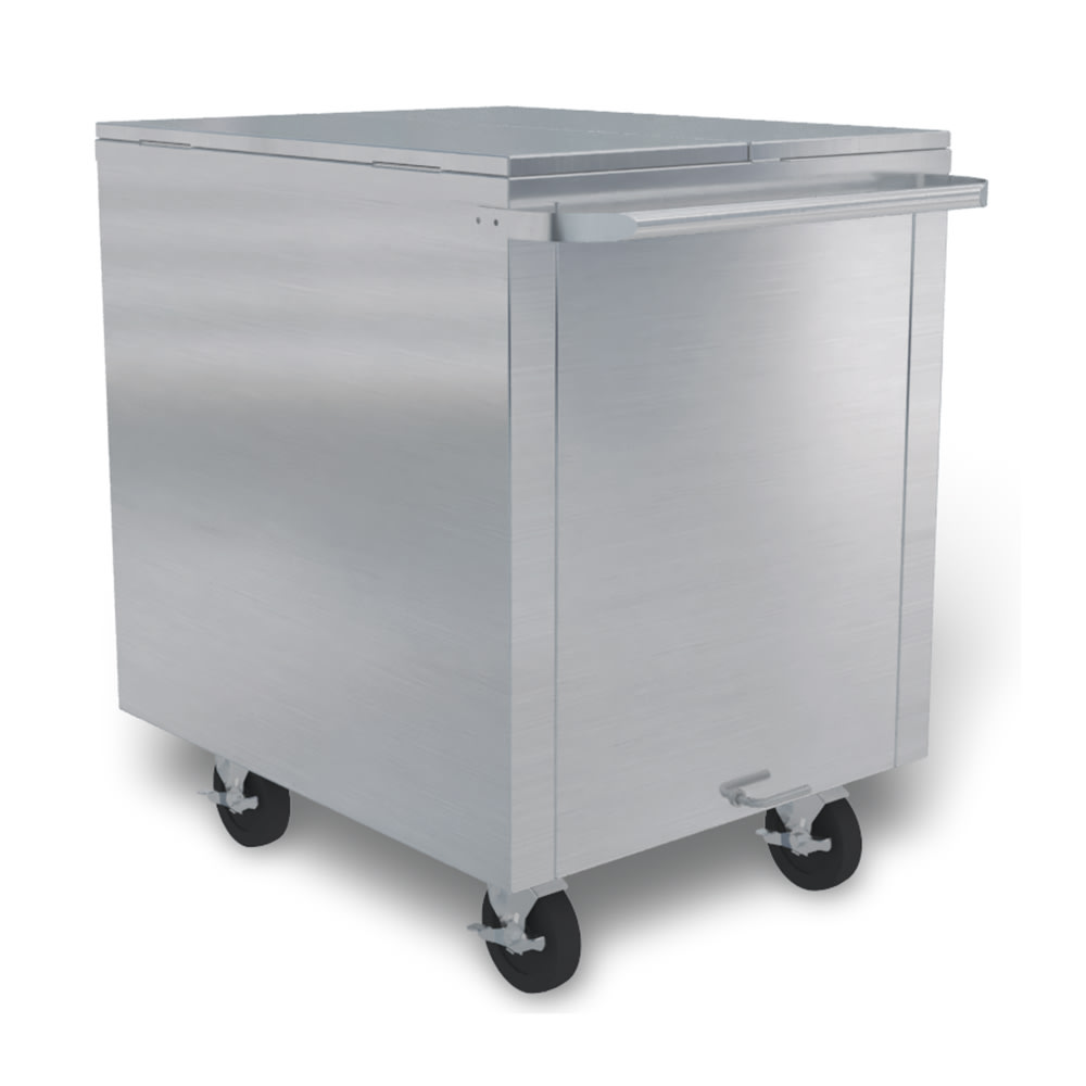 Kloppenberg CC-300 350 lb Insulated Mobile Ice Caddy, Stainless Steel