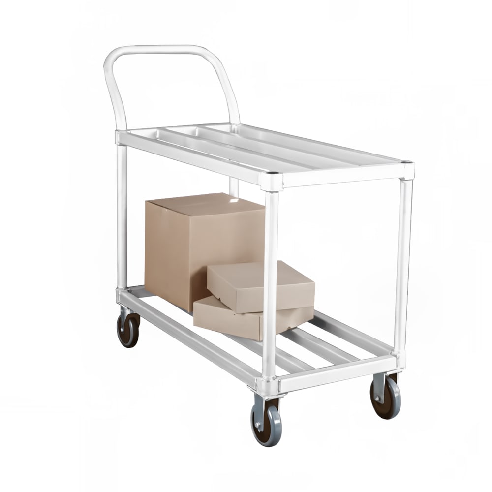 New Age 95661 2 Level Aluminum Utility Cart w/ 700 lb Capacity, Flat Ledges