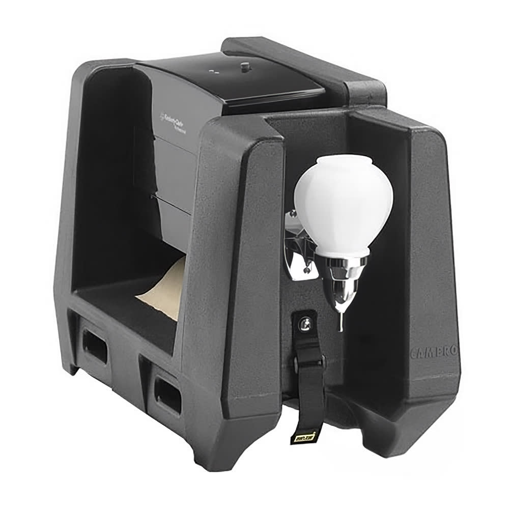144-HWATD110 Handwashing Station w/ Multi Fold Paper Towel & Soap Dispensers - Plastic, Black