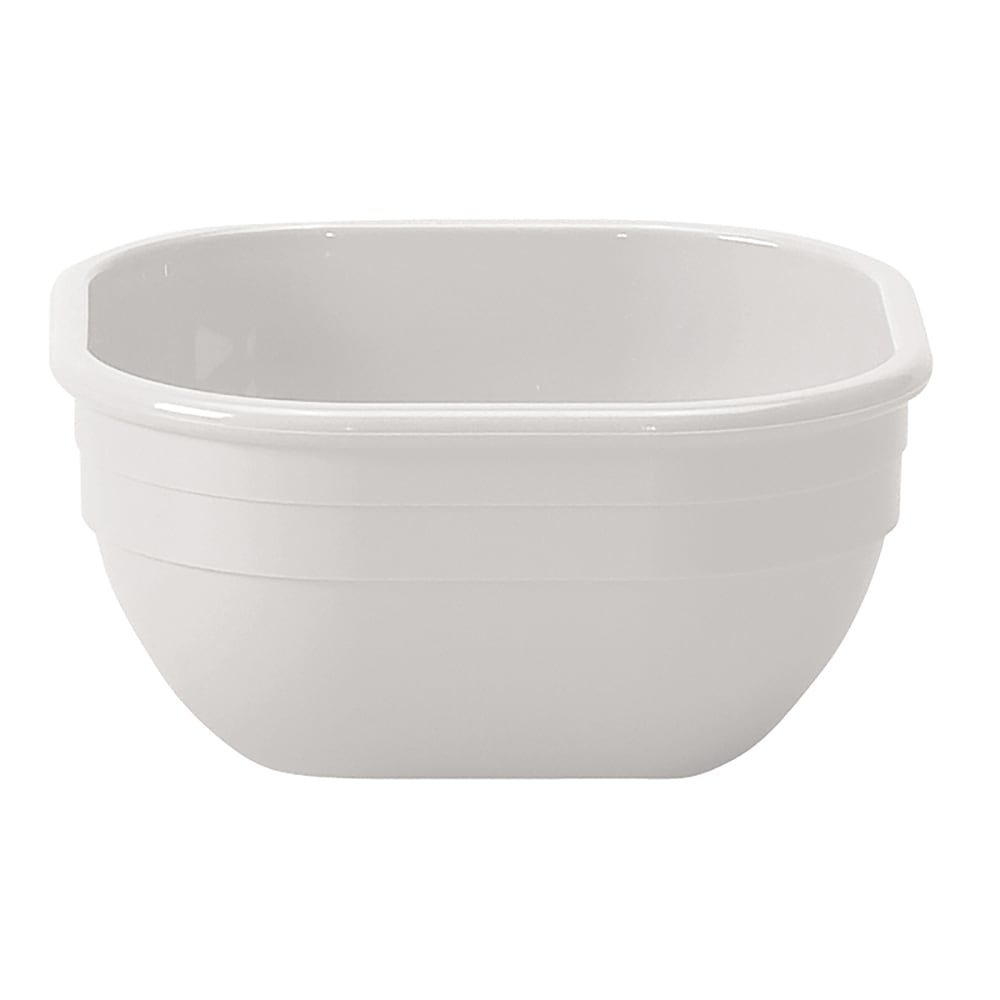 144-10CW148 9 2/5 oz Square Plastic Bowl, White