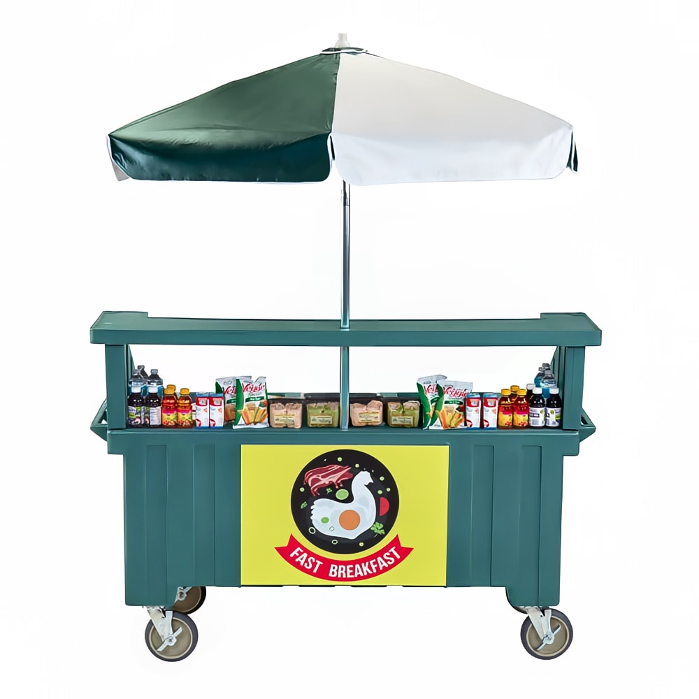 144-CVC724192 Food Cart w/ Cover & Cutting Board, 74 1/4"L x 31 3/4"W x 94"H,...