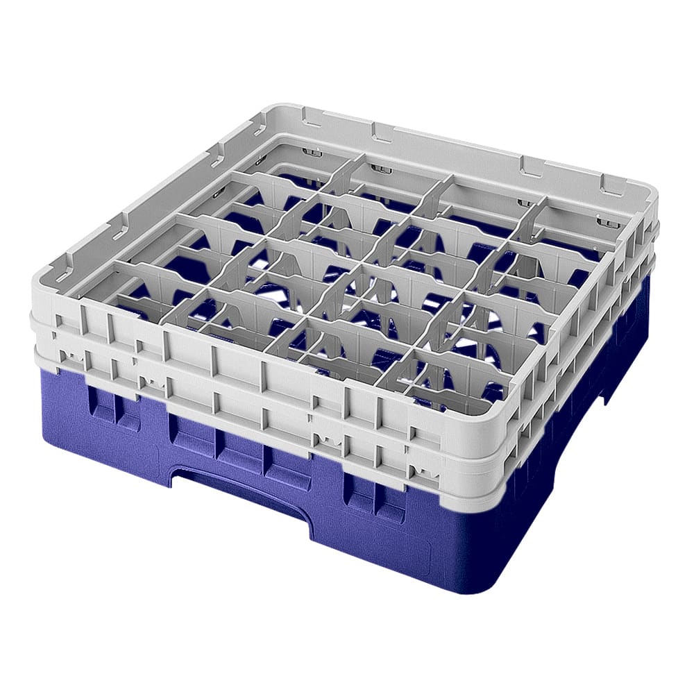 144-16S434186 Camrack® Glass Rack w/ 16 Compartments - 2 Gray Extenders, Navy Blue