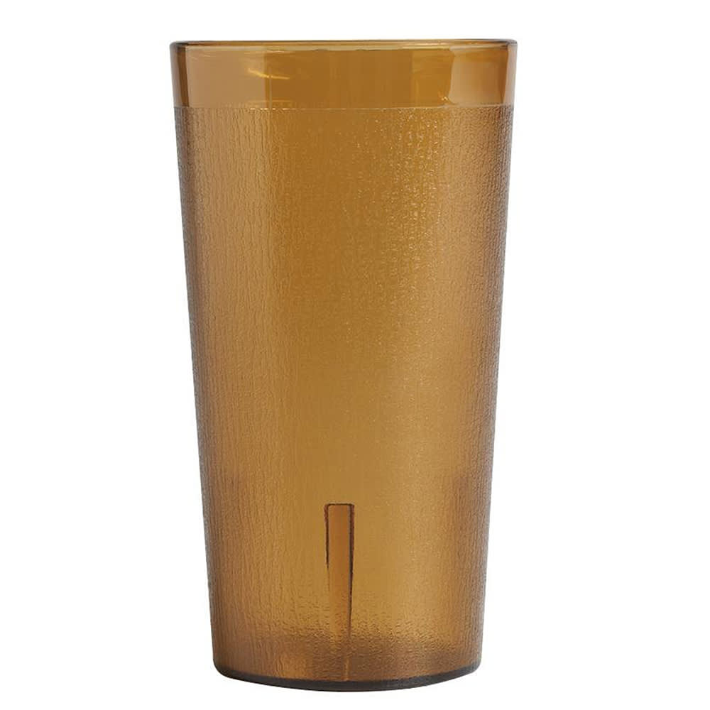 144-1600P2153 16 2/5 oz Amber Textured Plastic Tumbler