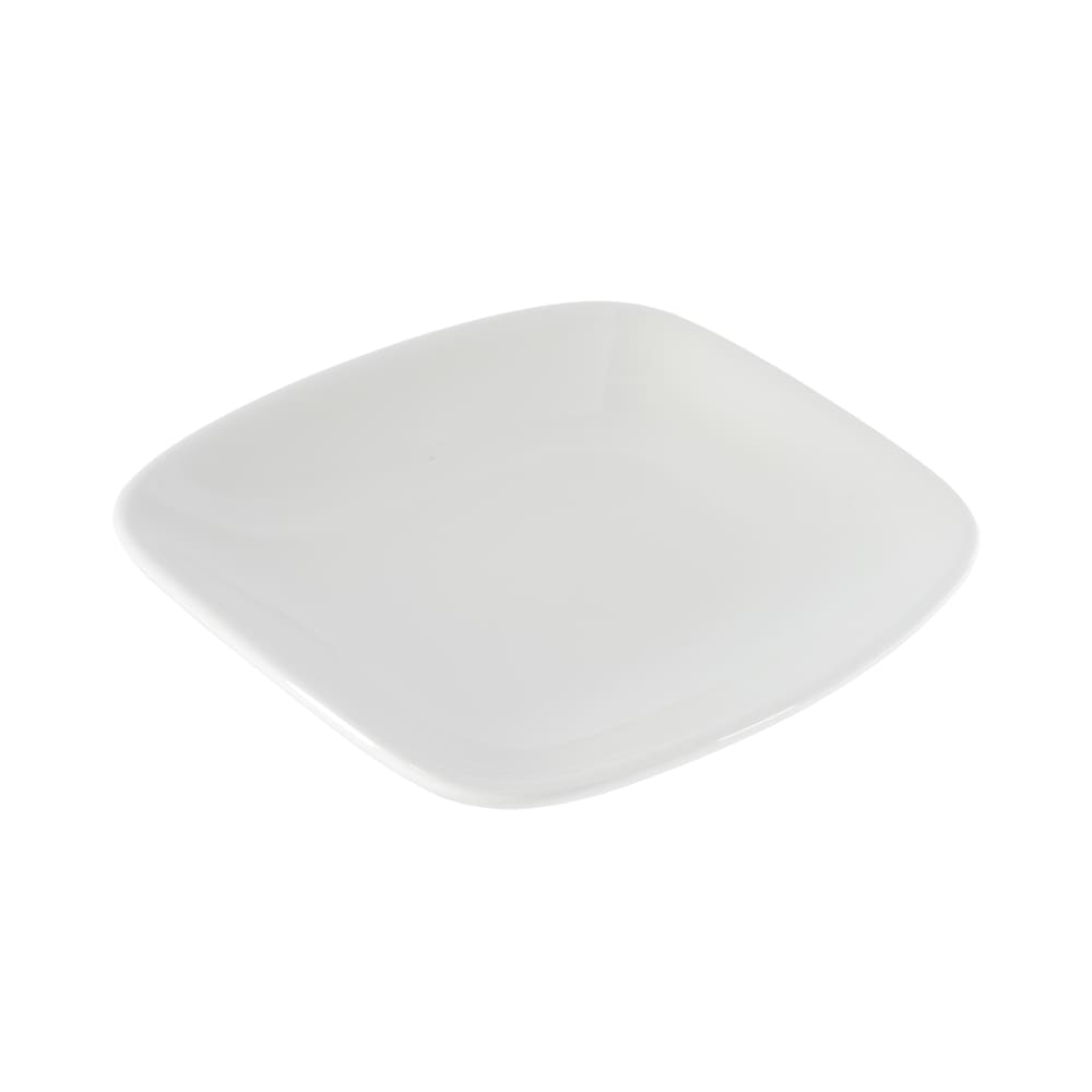 893-WHOBL11 6" x 5" Oblong X Squared Chef's Plate - Ceramic, White