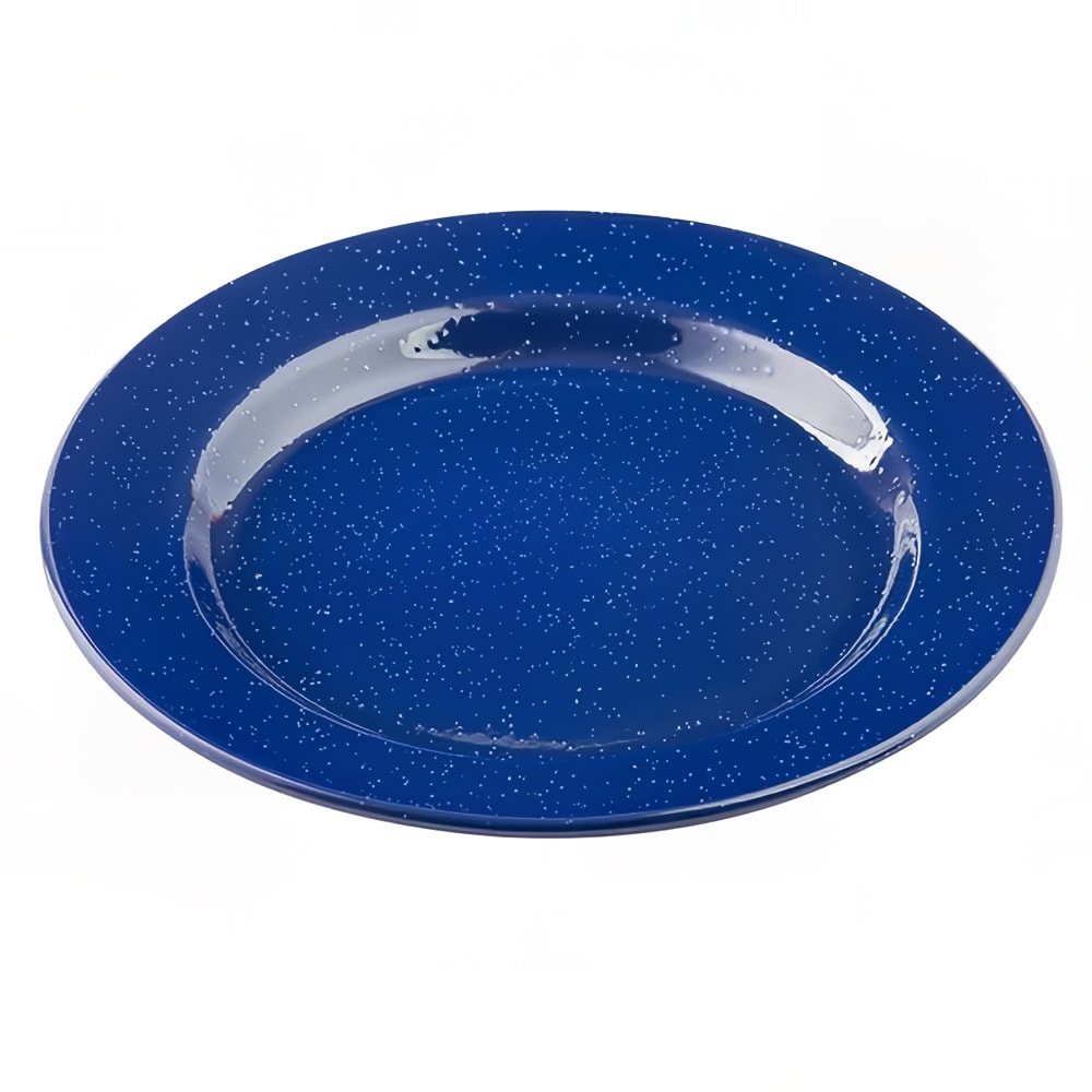 Tablecraft 10164 10 1/4" Round Plate - Porcelain, Blue w/ White Speckle