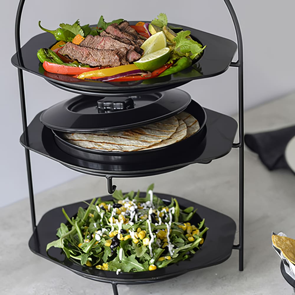 229-TW771 7 3/4" Round Tortilla Server - Polypropylene, Black