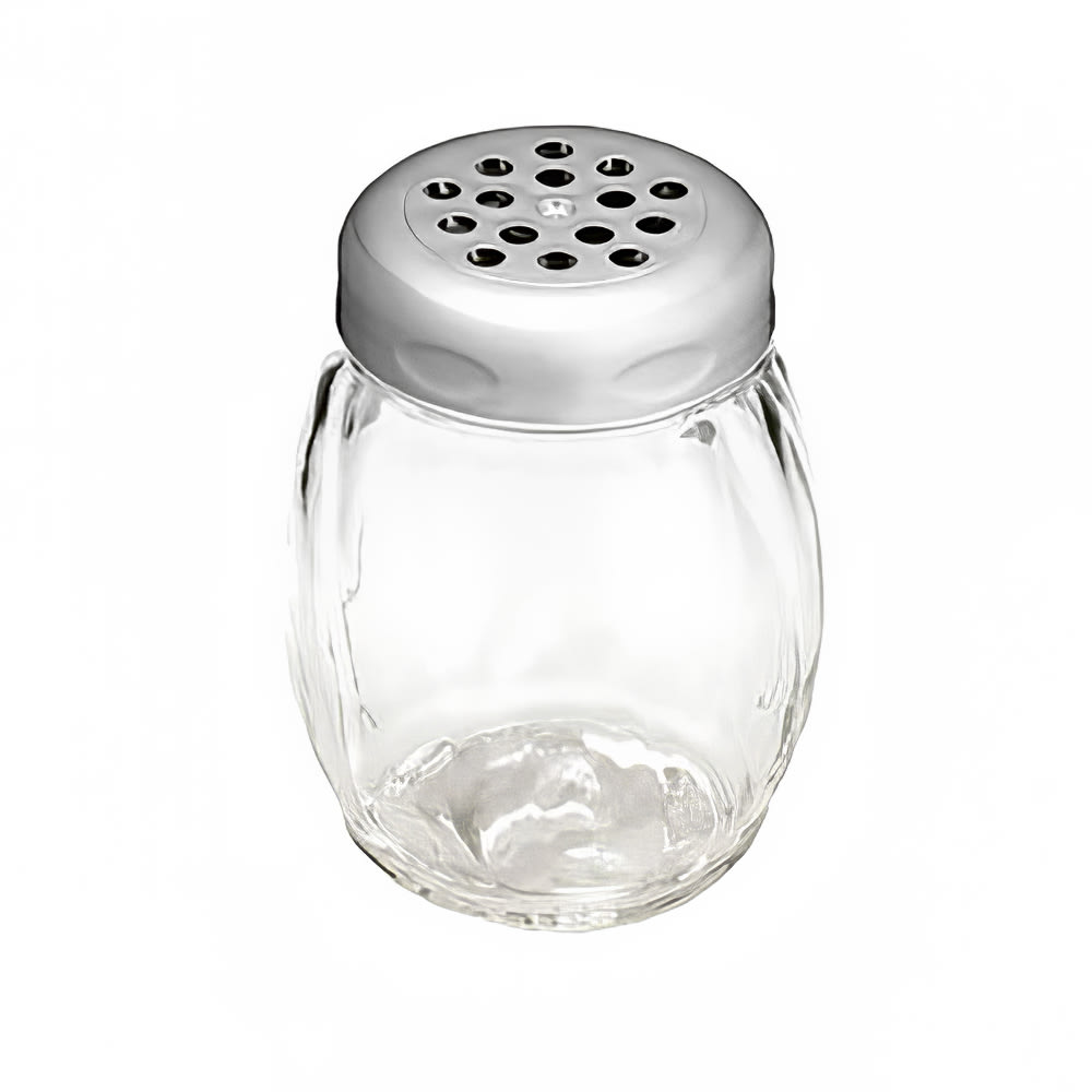 229-P260CH 6 oz Swirl Plastic Shaker w/ Perforated Top, BPA Free, Chrome