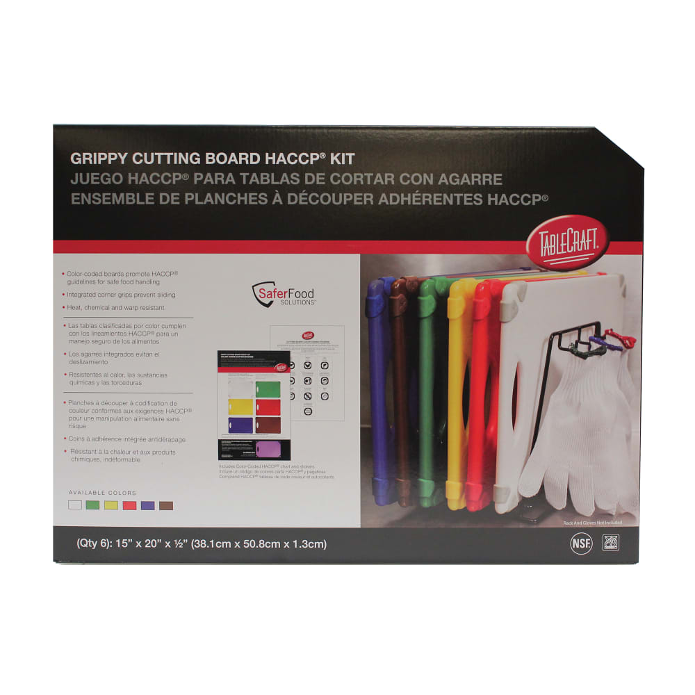 229-CBG1520APK6 Cutting Board Set w/ (6) Boards - 15" x 20", Assorted Colors