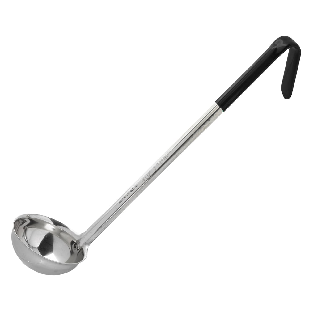229-9708 8 oz Ladle - Stainless Steel, Black Vinyl Handle