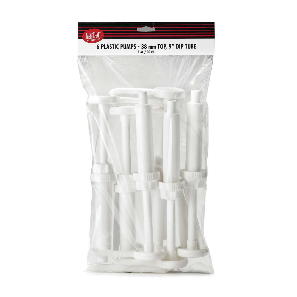 229-C66238 1 oz Syrup Pump w/ 9" Dip Tube - Plastic, White