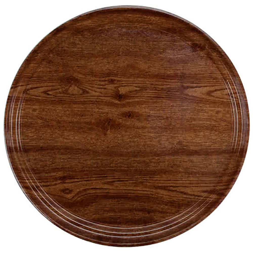 144-1000304 10" Round Serving Camtray - Fiberglass, Country Oak