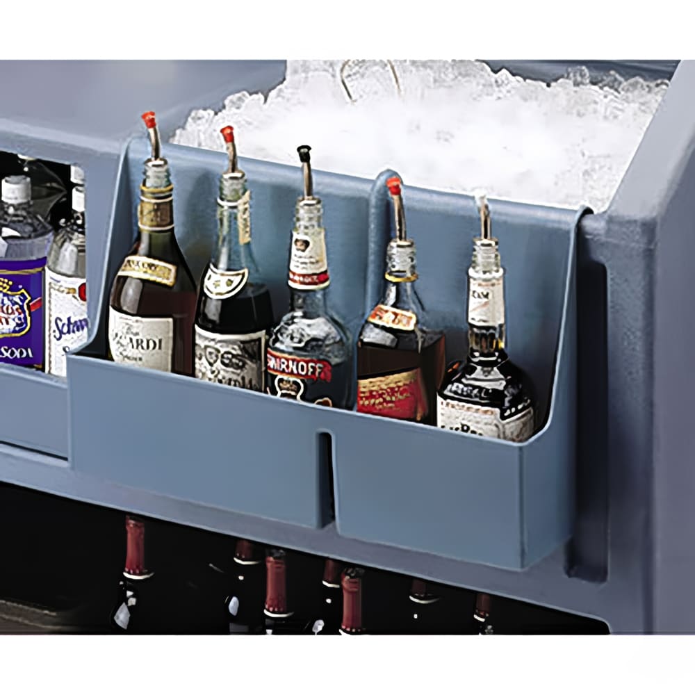 144-BAR54SR191 Partitioned Speed Rail - 5 Bottle, 19 1/2x4 5/16x12 5/8" Granite Gray